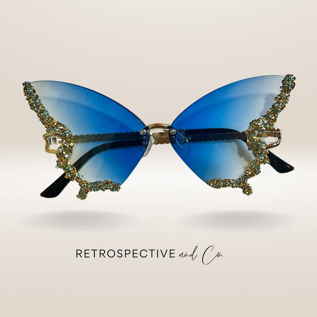 Butterfly Diamante Rectangle [blue]