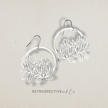 Load image into Gallery viewer, Delicate Protea drop earrings [Silver]
