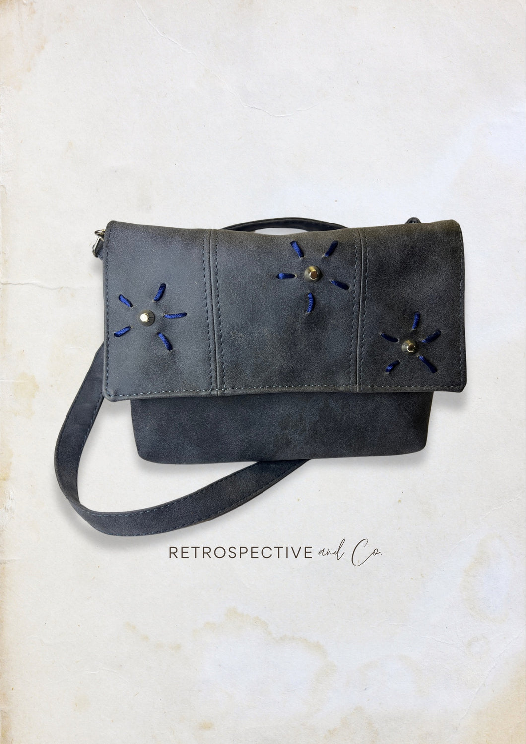 Elowen Crossbody flap handbag [Denim blue]