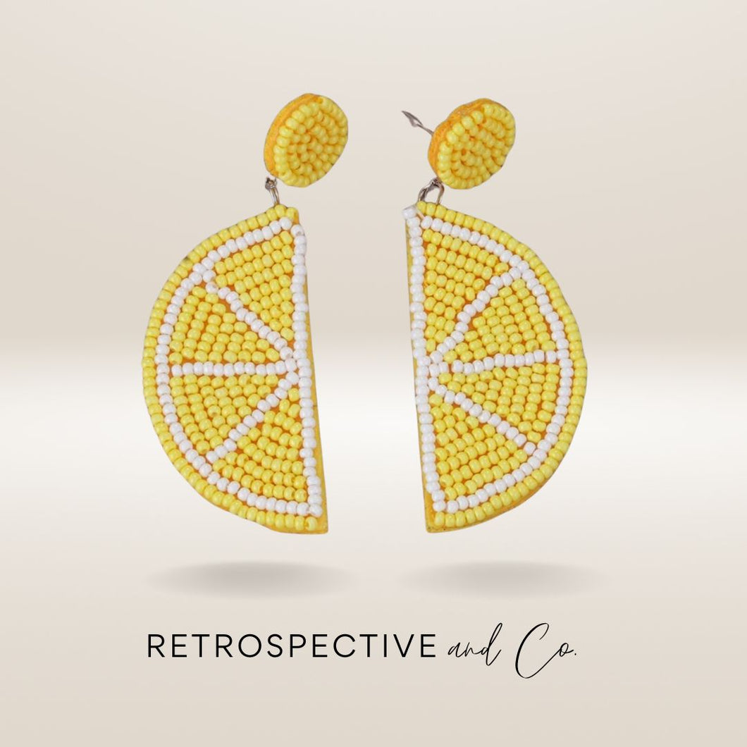 Limoncello Fruit Beaded Drop earrings [yellow]