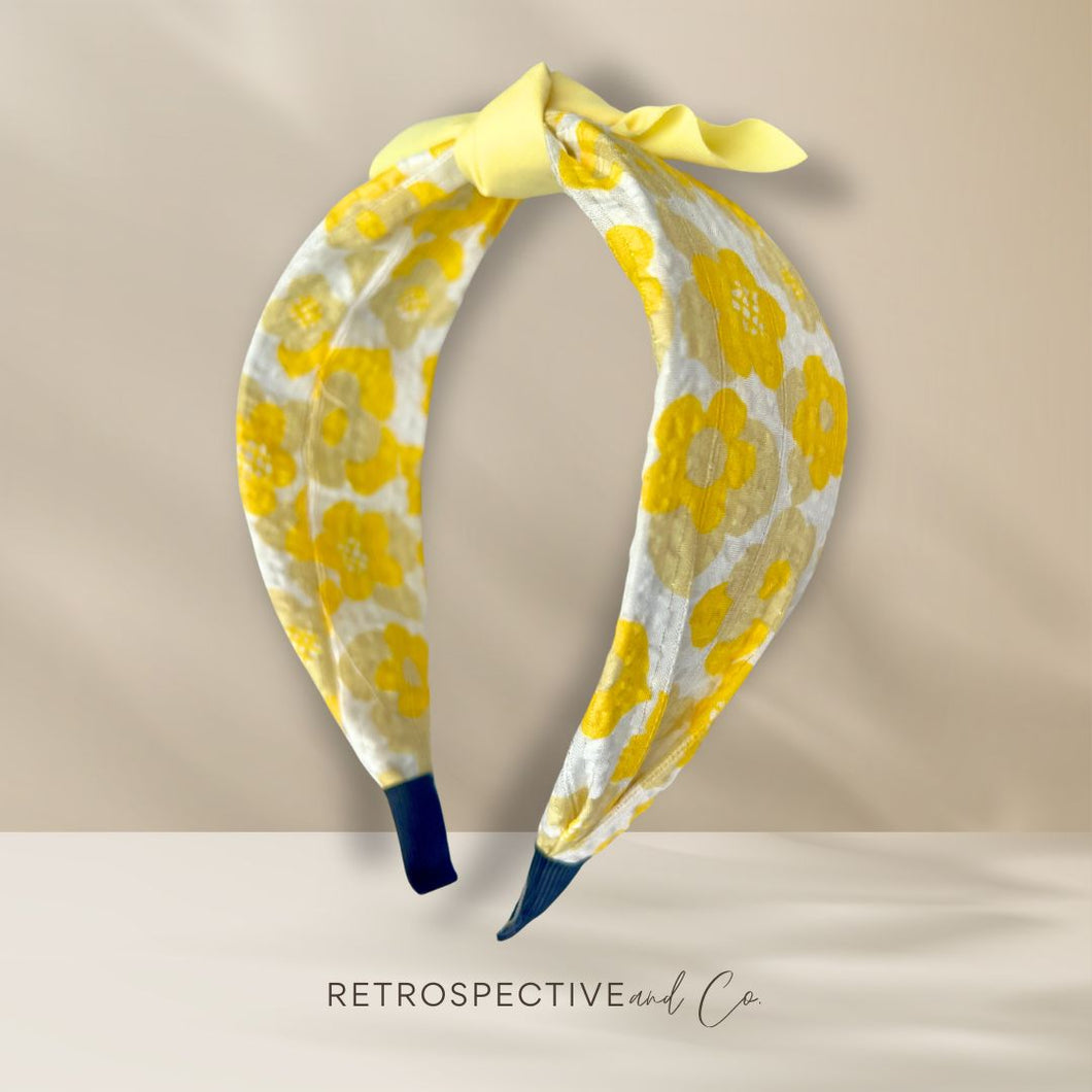 Daisy floral bow Alice band [yellow/white]