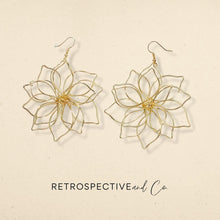 Load image into Gallery viewer, Dainty gold flower dangle earrings [gold]
