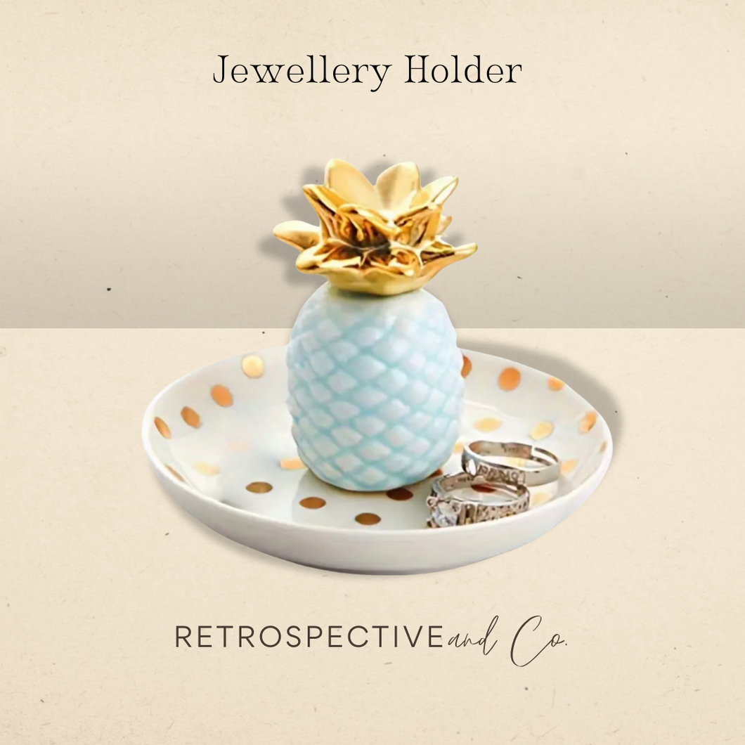 Pineapple Jewellery Ring Holder [White/bue/gold]