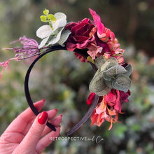 Load image into Gallery viewer, Branwen Gothic Asymetric Flower Crown
