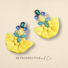 Load image into Gallery viewer, Rio Bejewelled festival tassel earrings [yellow]
