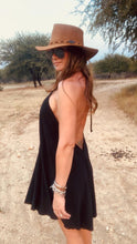 Load image into Gallery viewer, Kuwaiti Mini length Boho Halter Dress [black]
