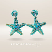 Load image into Gallery viewer, Starfish Fiesta Beaded Drop earrings [turq]
