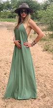 Load image into Gallery viewer, Kuwaiti Maxi Boho Halter Dress [fern green]
