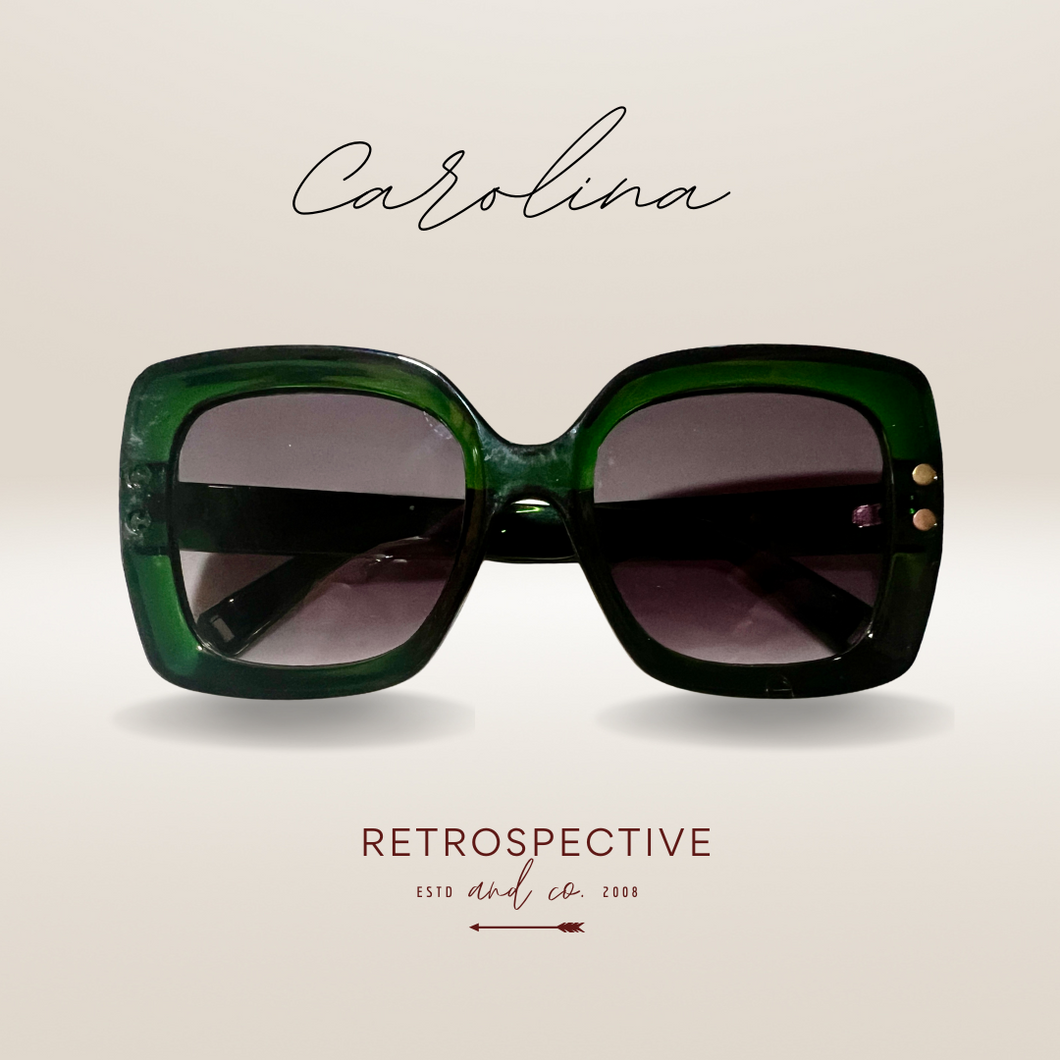Carolina Large Classic Square Sunglasses [Dark Green]