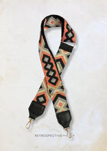 Load image into Gallery viewer, Geometric Wide embroidered Bag strap [coral/cream/black]
