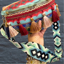 Load image into Gallery viewer, Aztec Bag strap [teal/black/white]
