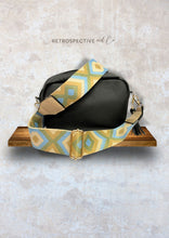 Load image into Gallery viewer, Geometric Wide embroidered Bag strap [yellow/cream/pale blue]
