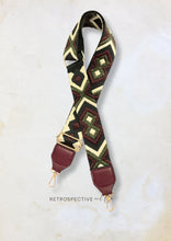 Load image into Gallery viewer, Geometric Wide embroidered Bag strap [burgunday/cream/khaki]
