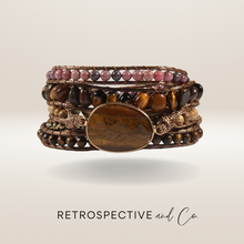 Load image into Gallery viewer, Eye of the Tiger wrap gemstone bracelet
